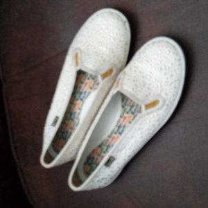 Keds Off-White And Gold Ballet Flats Size 7